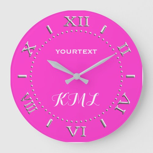 Vibrant Electric Pink Dial to Personalize on a Large Clock