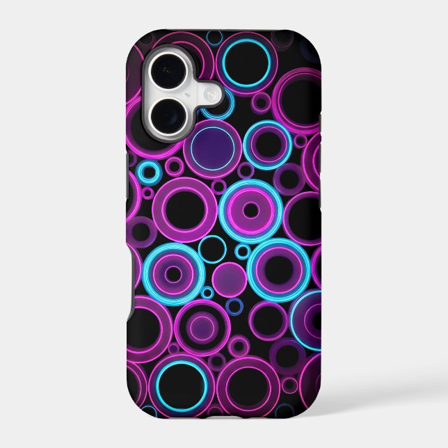 Vibrant Electric Synthwave Matrix Cyber Armor Case-Mate iPhone Case (Back)