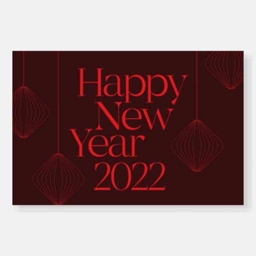 Vibrant elegant cool Happy New Year 2022 design Foam Board