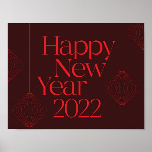 Vibrant elegant cool Happy New Year 2022 design Poster