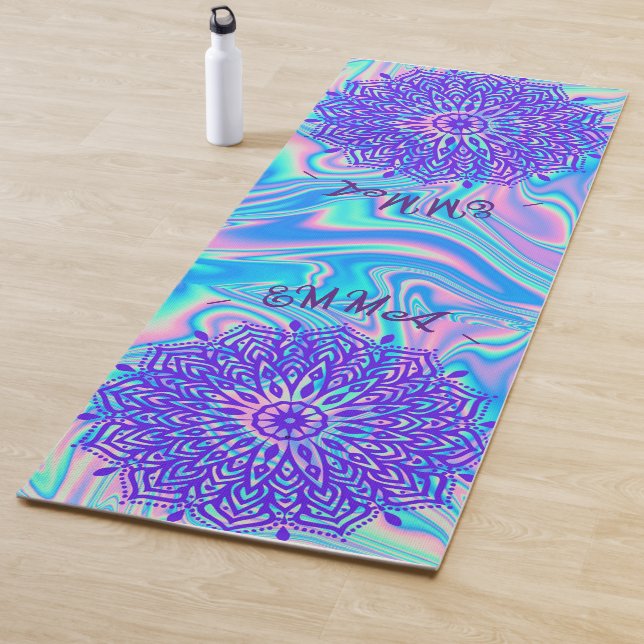 VIBRANT ELEGANT CUSTOMIZEDBEACH VIBE GLASS MANDALA YOGA MAT (In Situ)