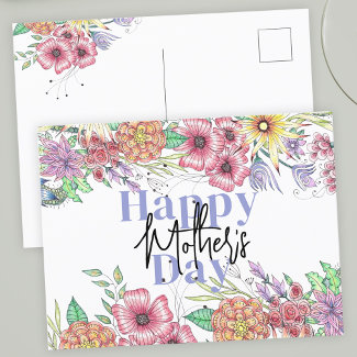 Vibrant Elegant Flowers Leaves Mother's Day