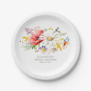 Vibrant Elegant Summer Wildflowers Garden Party Paper Plates