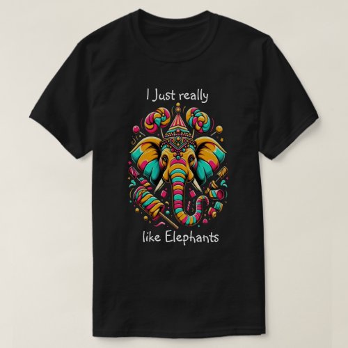 Vibrant Elephant A Colorful Artistic Masterpiece T_Shirt