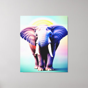 Vibrant Elephant Art A Pop of Color for Your Wall Canvas Print