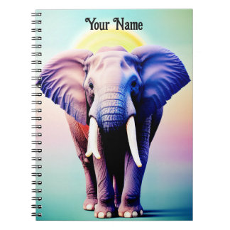 Vibrant Elephant Art A Pop of Color for Your Wall Notebook