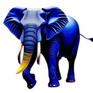 Vibrant Elephant Trivet Glass Coaster Gift Box T-S Faux Canvas Print
