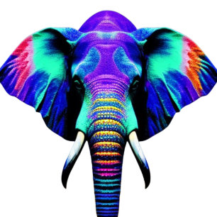 Vibrant Elephant Trivet Glass Coaster Gift Box T-S Sticker