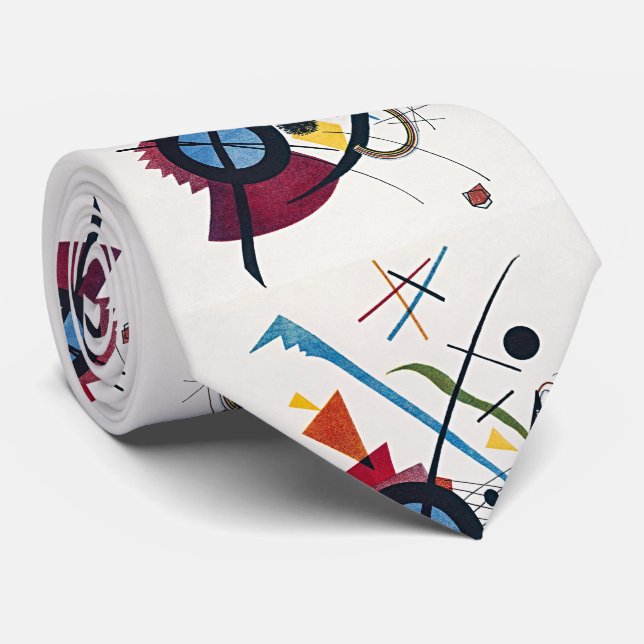 Vibrant Embrace: Kandinsky's Violet Symphony  Neck Tie (Rolled)