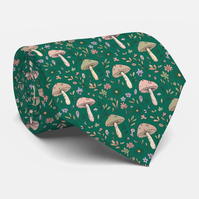 Vibrant Emerald Green Fungi Luxury Jewel Wedding Neck Tie (Rolled)
