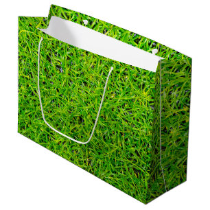 Vibrant Emerald Green Lawn Grass Large Gift Bag
