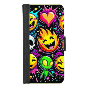 Vibrant Emoji Pop Art iPhone 8/7 Wallet Case