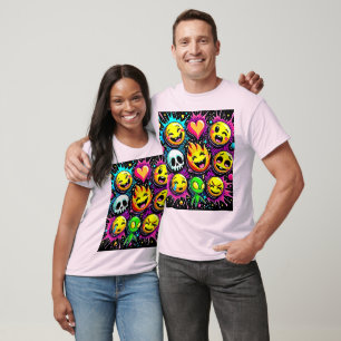 Vibrant Emoji Pop Art T-Shirt