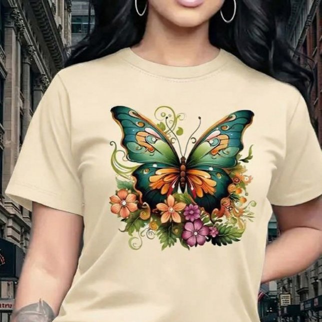 Vibrant Enchanted Butterfly & Floral Garden  T-Shirt (Creator Uploaded)