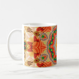 Vibrant energy colors: mandala design. coffee mug