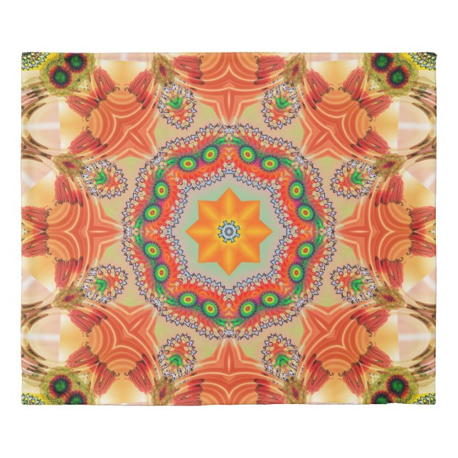 Vibrant energy colors: mandala design. duvet cover (Front)