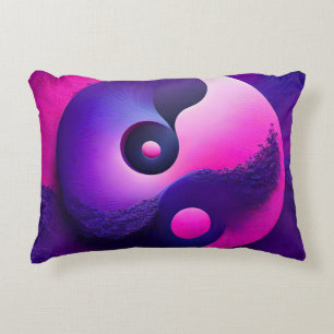 Vibrant Enlightenment Colourful Yin Yang Symbolism Accent Pillow