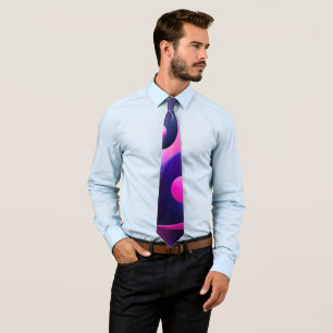Vibrant Enlightenment Colourful Yin Yang Symbolism Neck Tie