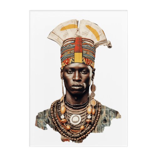 Vibrant Essence Watercolor African Man Face  Acrylic Print