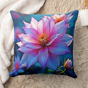Vibrant Ethereal Bloom Artwork Throw Pillow