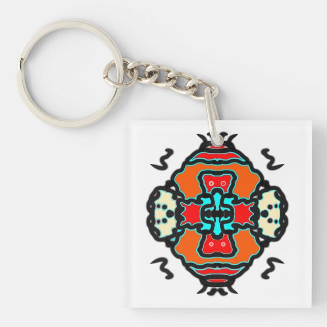 Vibrant Ethnic Zen Keychain (Front)