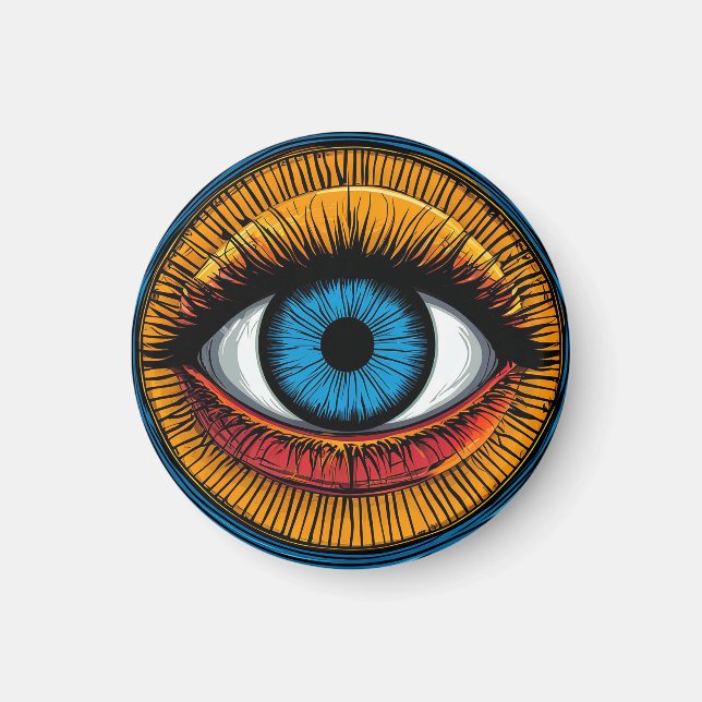 🧿 Vibrant Evil Eye Glow ✨ Artistic Protective Magnet (Front)