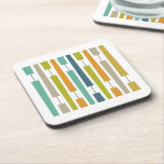 Vibrant Exclamation Points Geometric Midcentury Beverage Coaster<br><div class="desc">Add a pop of color to your coffee table with this funky exclamation points mid-century modern beverage coaster. It features the bright and bold colors of turquoise,  blue,  orange,  green,  and tan.</div>