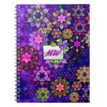 Vibrant Exploding Watercolor Mandalas Monogrammed Notebook at Zazzle