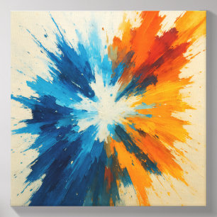 Vibrant Explosion – Abstract Expressionist Energy Canvas Photo Tile
