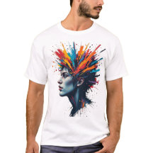 Vibrant Explosion of Colors Artistic T-Shirt Desig