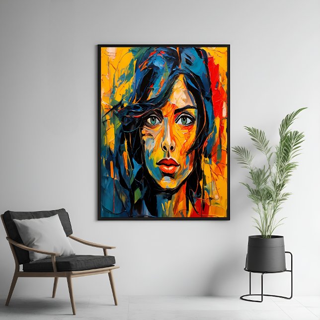 Vibrant Expressionist Portrait Bold Abstract Art Poster (Creator Uploaded)