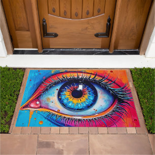 Vibrant Eye Soulful Vision Design Doormat