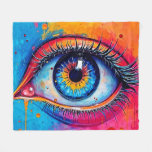 Vibrant Eye Soulful Vision Design Fleece Blanket