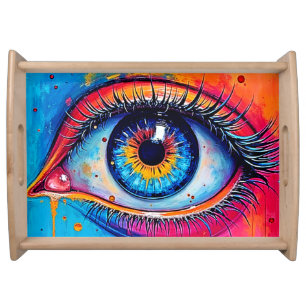 Vibrant Eye Soulful Vision Design Serving Tray