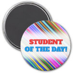 [ Thumbnail: Vibrant & Eyecatching Multicolored Stripes Pattern Magnet ]