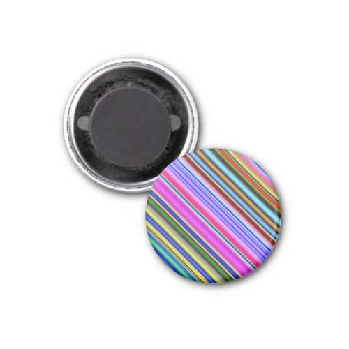 Vibrant  Eyecatching Multicolored Stripes Pattern Magnet