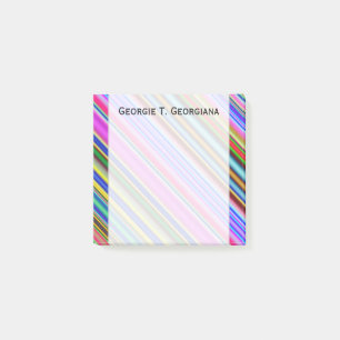 Vibrant & Eyecatching Multicolored Stripes Pattern Post-it Notes