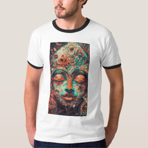 Vibrant Face Art Graphic T_Shirt T_Shirt