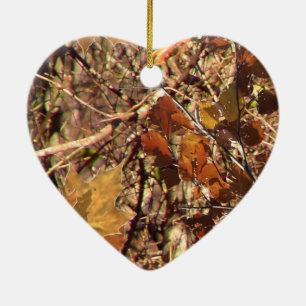 Vibrant Fall Forest Nature Camouflage Decor Ceramic Ornament