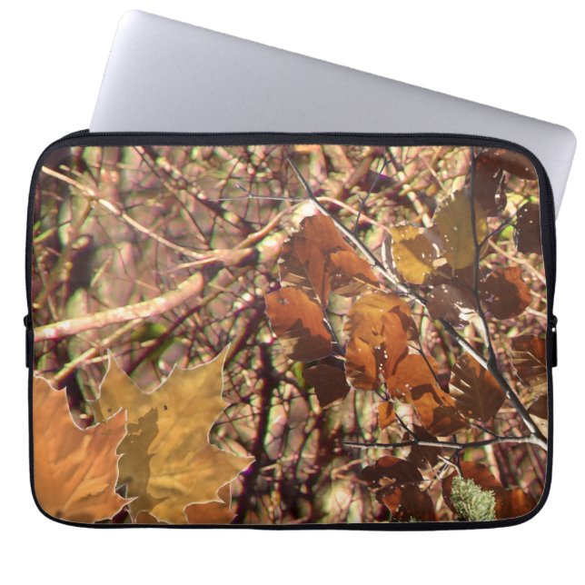 Vibrant Fall Forest Nature Camouflage Decor Laptop Sleeve (Front)