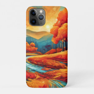 Vibrant Fall River Scene iPhone 11 Pro Case