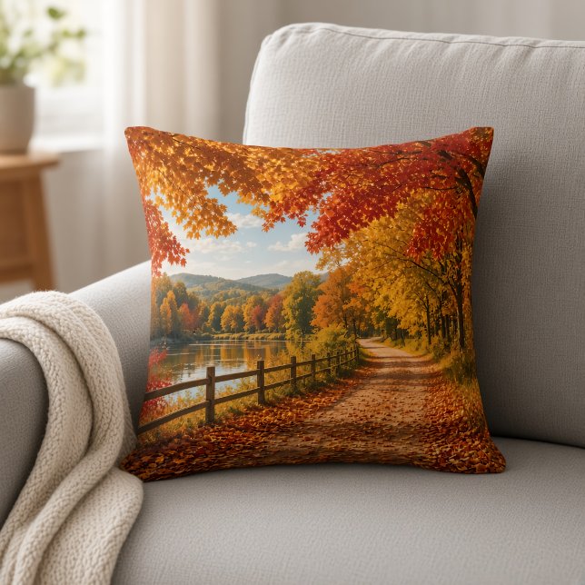 Vibrant Fall Throw Pillow (Creator Uploaded)