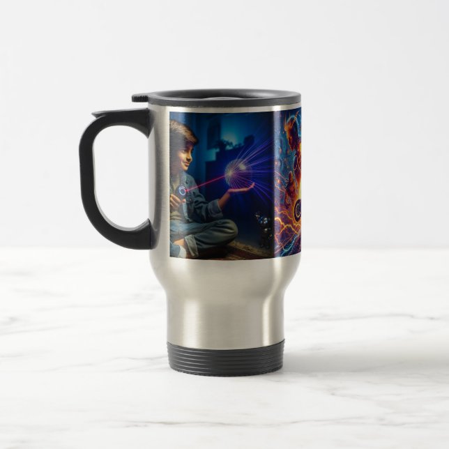 Vibrant Fantasy Digital Art for Tea TowelsMug Travel Mug (Left)