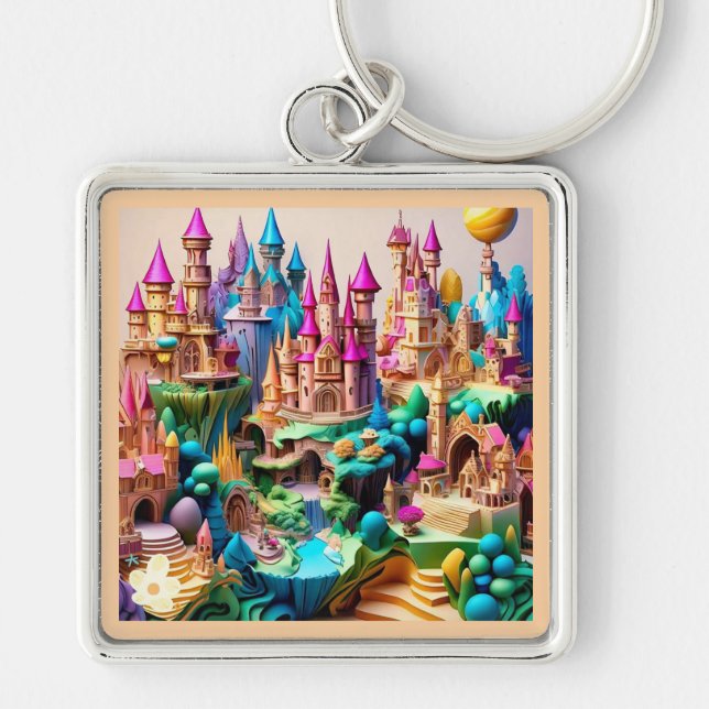 "Vibrant Fantasy Illustrations" Keychain (Front)