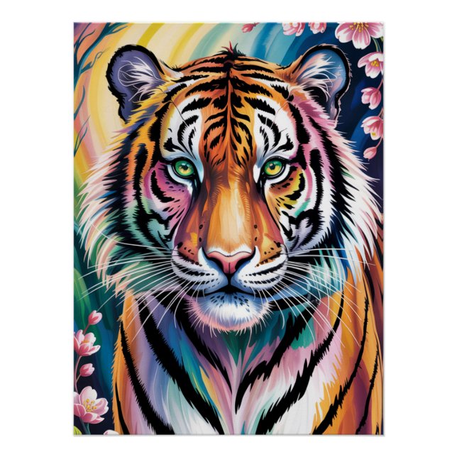 Vibrant Fantasy Tiger Portrait | Exotic  Poster (Front)