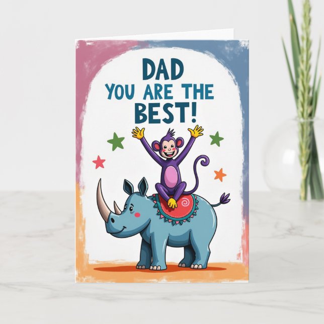 Vibrant Fathers Day Stars Card (Front)