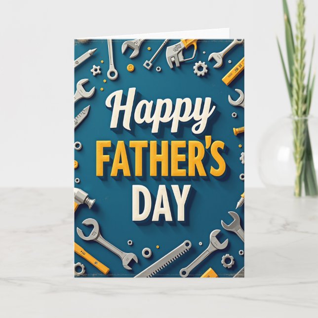 Vibrant Fathers Day Tools Card (Front)