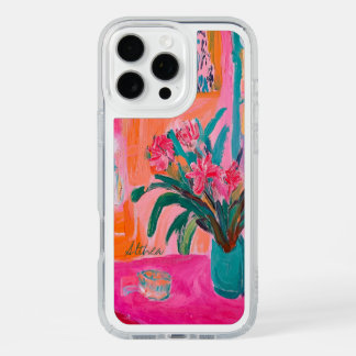 Vibrant Fauvist Vase of Pink Flowers iPhone 16 Pro Max Case