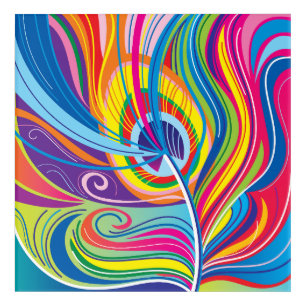 Vibrant Feather Breeze Acrylic Print
