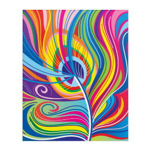 Vibrant Feather Breeze Acrylic Print